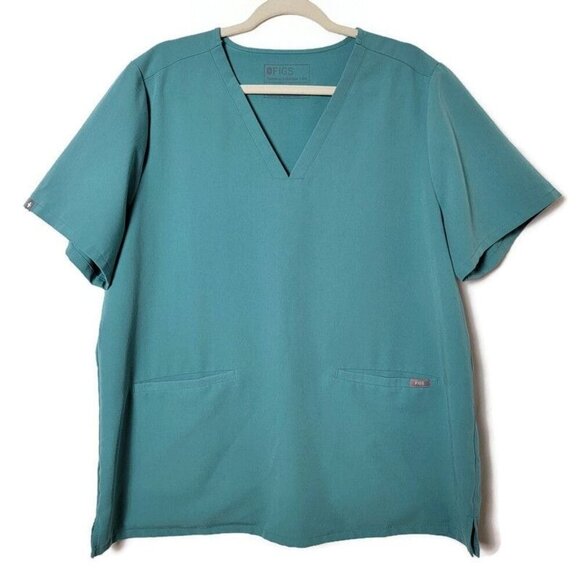 FIGS Technical Collection Women Green Casma Three Pocket Scrub Top XXL FW1100 - Picture 1 of 8